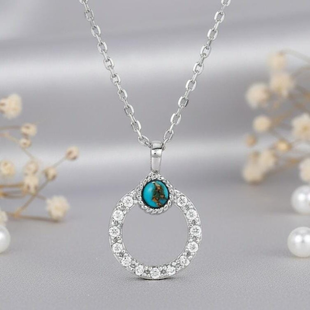 Montana Silversmiths Turquoise Tranquility CZ Crystal Necklace Retail‎ $60 ~ New